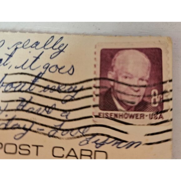 Mitchell South Dakota Corn Palace Vtg Postcard POSTED Native American Symbols - Picture 6 of 8